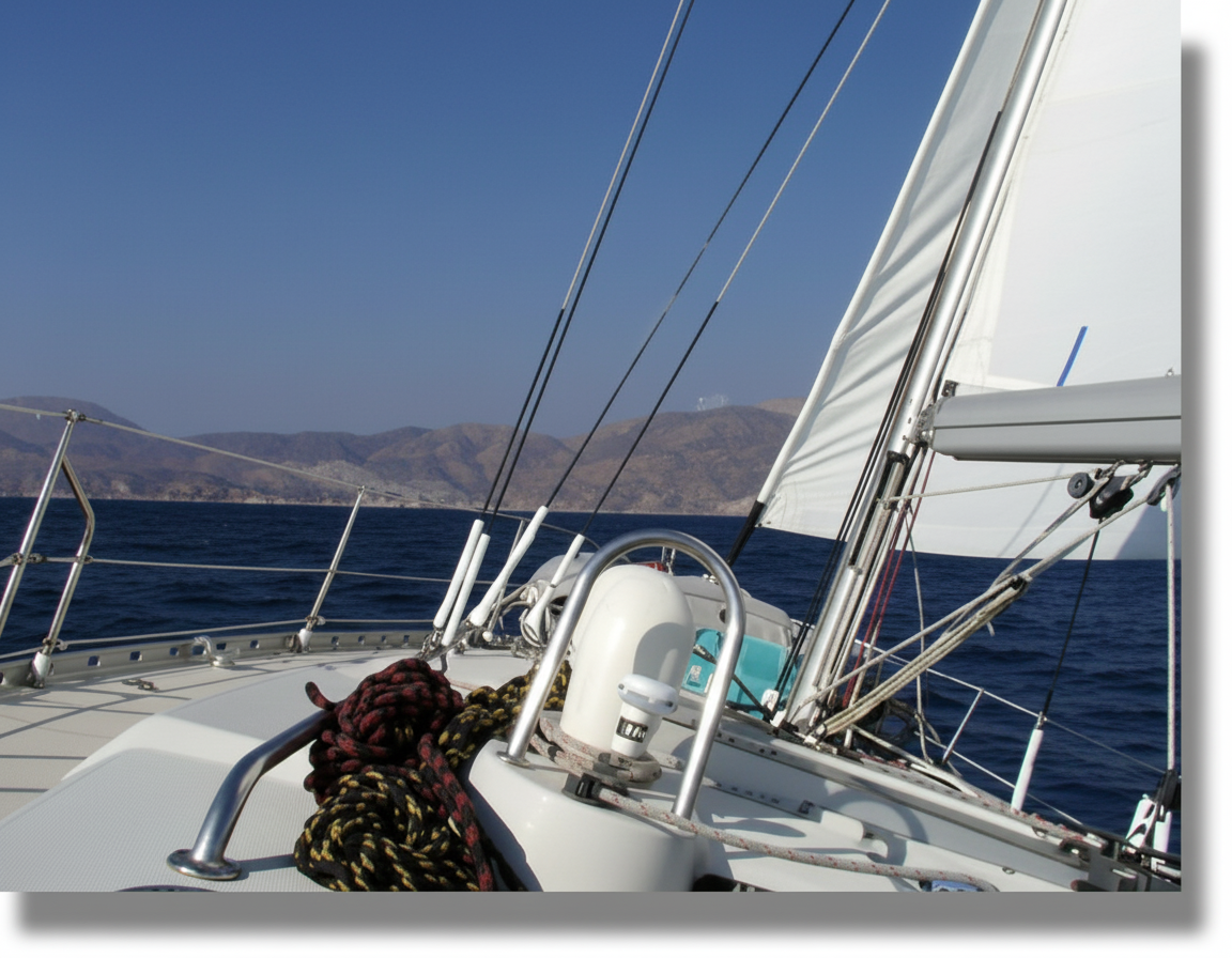 Segelyacht in griechischer Bucht